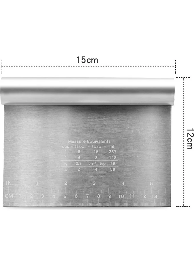 5 دي ام Scale Multipurpose Stainless Steel Dough Food Cutter Scraper Pastry Cake Decorating Spatula Tool