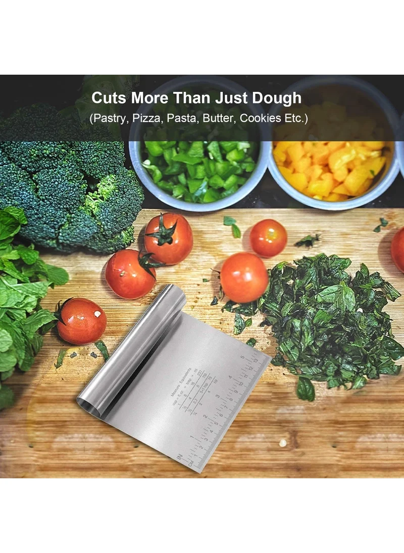 5 دي ام Scale Multipurpose Stainless Steel Dough Food Cutter Scraper Pastry Cake Decorating Spatula Tool