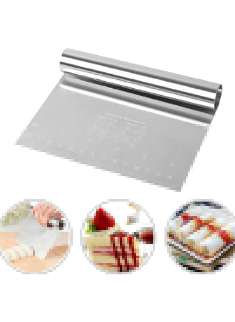 5 دي ام Scale Multipurpose Stainless Steel Dough Food Cutter Scraper Pastry Cake Decorating Spatula Tool