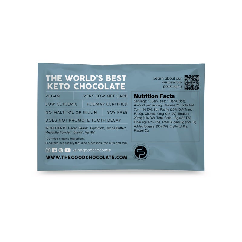 THE GOOD CHOCOLATE - Mini Signature Dark Chocolate Bars with Zero Sugar & Lower Net Carb - Keto Chocolate Bar Offers Lower Calorie Chocolate Candy - All Natural Non-GMO (Pack of 10) - Image 2