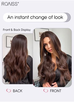 Long Wavy Brown Black Wig, Women's Middle Parting Natural Soft Synthetic Heat Resistant Hair Wig with Highlights for Wedding Cosplay Party Daily Wear, 60cm (24 inches) - pzsku/Z6F3881A413C992CBC0E9Z/45/_/1692707739/9077ea4f-d7db-4ed2-a853-52d7334e9106