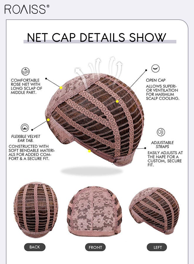 رويس شعر مستعار طويل مموج أسود بني، باروكة شعر مستعار صناعي طبيعي ناعم ومقاوم للحرارة بفراق متوسط للنساء لحفلات الزفاف وحفلات التنكرية والارتداء اليومي، 60 سم (24 بوصة) - Image 5