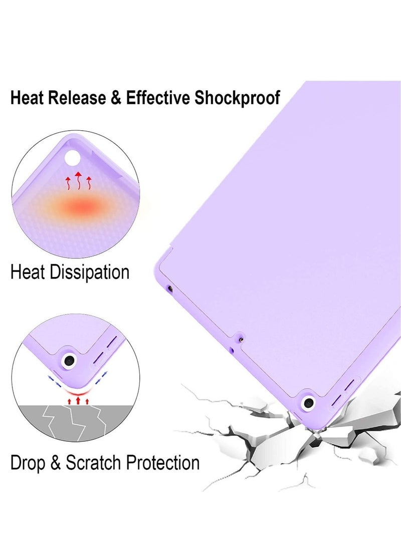 iPad 9th/8th/7th Generation case (2021/2020/2019) iPad 10.2-Inch Case with Pencil Holder [Sleep/Wake] Slim Soft TPU Back Smart Magnetic Stand Protective Cover Cases (Lavender) - Image 3