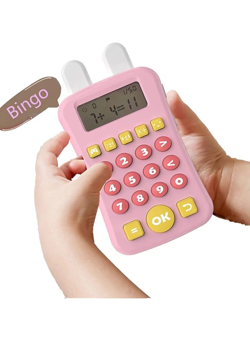 Electronic Children's Arithmetic Practice Teaching Calculator Kids Toys (Pink) - Image 1