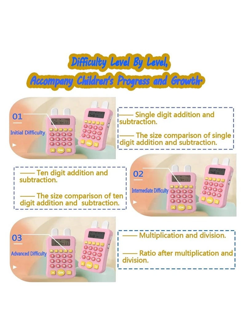 Electronic Children's Arithmetic Practice Teaching Calculator Kids Toys (Pink) - Image 4