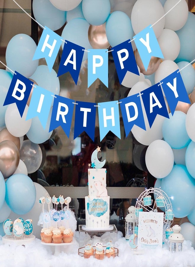 لافتات عيد ميلاد سعيد زرقاء جاهزة للتعليق من باتيكول، زينة حفلات أعياد الميلاد للأولاد والرجال والنساء والفتيات - Image 5