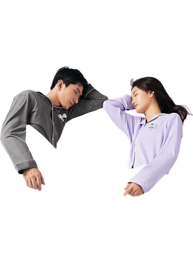 YOUKESHU [Cheng Yi'S Choice] Plant-Based Mite-Proof Men'S Pajamas, Pure Cotton Couple'S Loungewear, Suitable For Outdoor Wear, Home Loungewear Set - Image 3