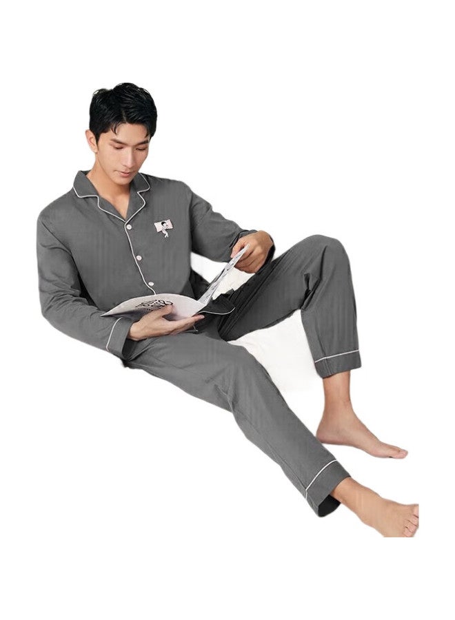 YOUKESHU [Cheng Yi'S Choice] Plant-Based Mite-Proof Men'S Pajamas, Pure Cotton Couple'S Loungewear, Suitable For Outdoor Wear, Home Loungewear Set - Image 1