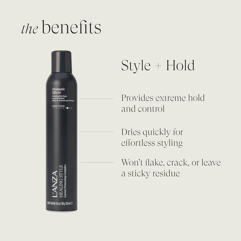 L'ANZA Healing Style Dramatic F/X Hair Spray - Strong Hold, Frizz Control, UV & Heat Protection (10.6 Ounce) - Image 3