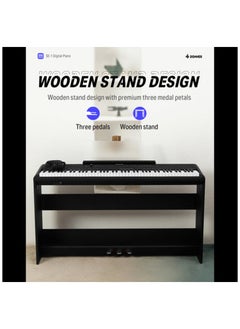 Donner Donner SE-1 88 Key Graded Hammer Action Weighted Digital Piano Arranger Keyboard with Stand  - Image 4