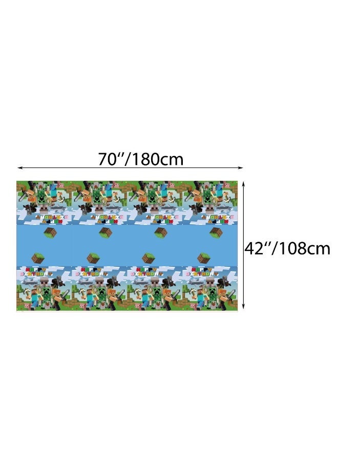 general Minecraft theme birthday Party pull flag tableware layout decoration Pixel Wars dinner plate paper Cup paper towel tablecloth - Image 3