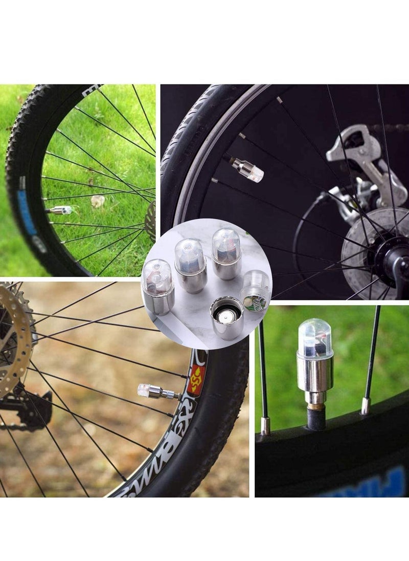 KASTWAVE - Bicycle Wheel Light, Blue LED Tire Valve Stem Neon Light Bulb Waterproof Tire Light Valve Light Spoke Flash for Cars, Motorcycles, Bicycles and Other Valve Cover Accessories (4 Pieces) - Image 1