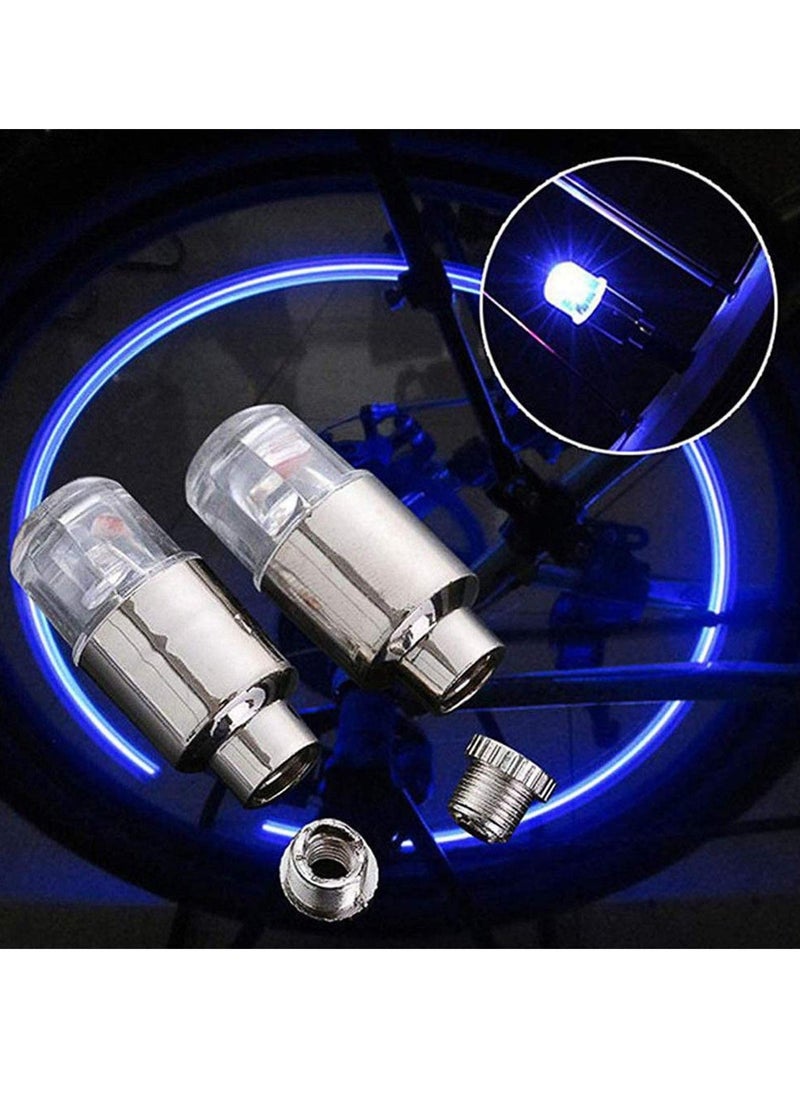 KASTWAVE - Bicycle Wheel Light, Blue LED Tire Valve Stem Neon Light Bulb Waterproof Tire Light Valve Light Spoke Flash for Cars, Motorcycles, Bicycles and Other Valve Cover Accessories (4 Pieces) - Image 1