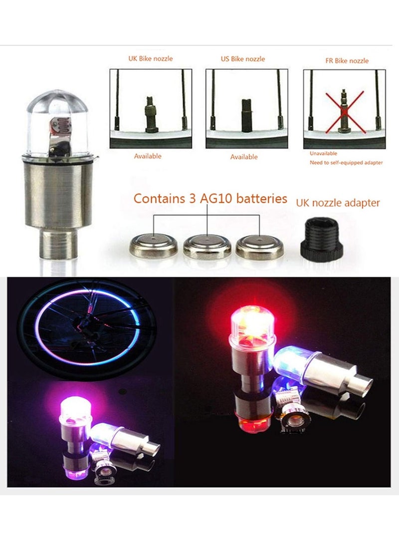 KASTWAVE - Bicycle Wheel Light, Blue LED Tire Valve Stem Neon Light Bulb Waterproof Tire Light Valve Light Spoke Flash for Cars, Motorcycles, Bicycles and Other Valve Cover Accessories (4 Pieces) - Image 1