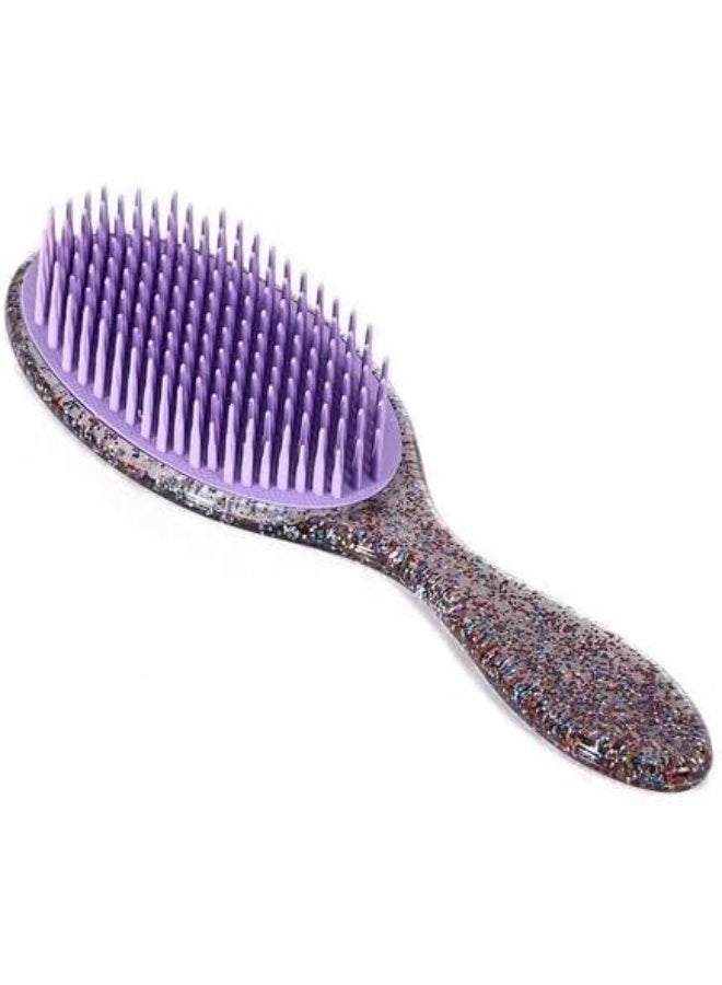 Multi-colored plastic hair brush for scalp massage, hair dyeing and detangling colored hair - Image 2