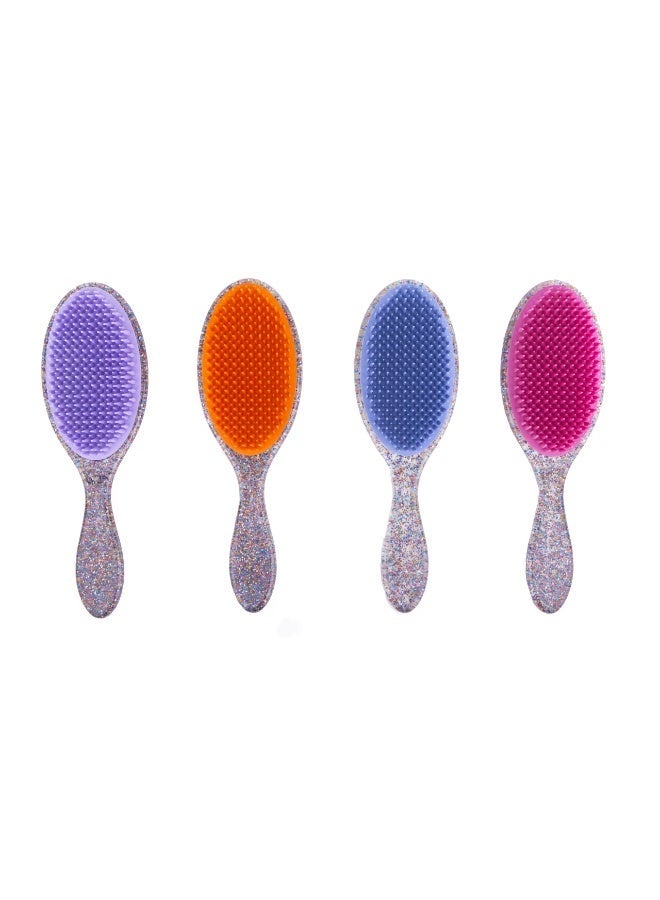 Multi-colored plastic hair brush for scalp massage, hair dyeing and detangling colored hair - Image 1