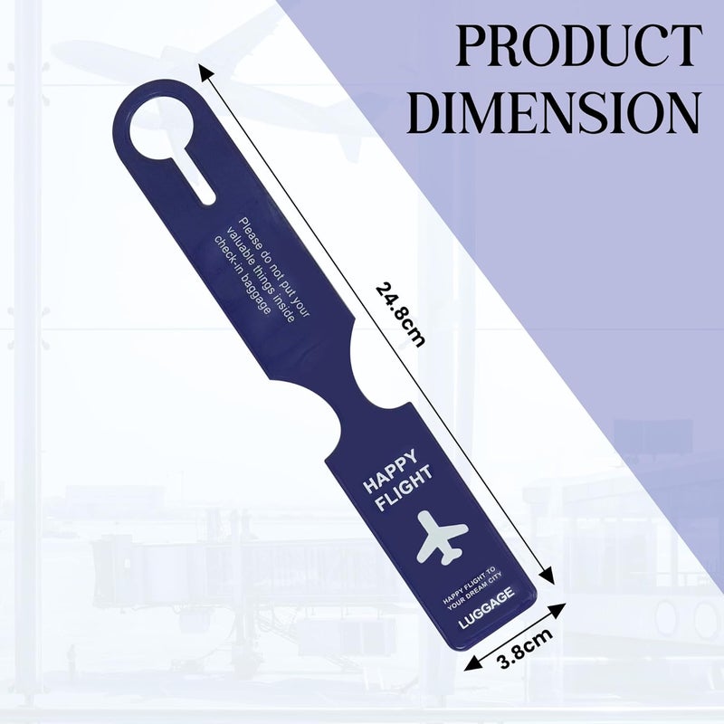 SNDIA 4 حزمة علامات الأمتعة PVC ملصقات الأمتعة للحقائب مع أسماء وعناوين وأرقام هواتف - أزرق - Image 2