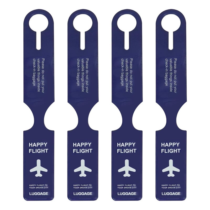 SNDIA 4 حزمة علامات الأمتعة PVC ملصقات الأمتعة للحقائب مع أسماء وعناوين وأرقام هواتف - أزرق - Image 1