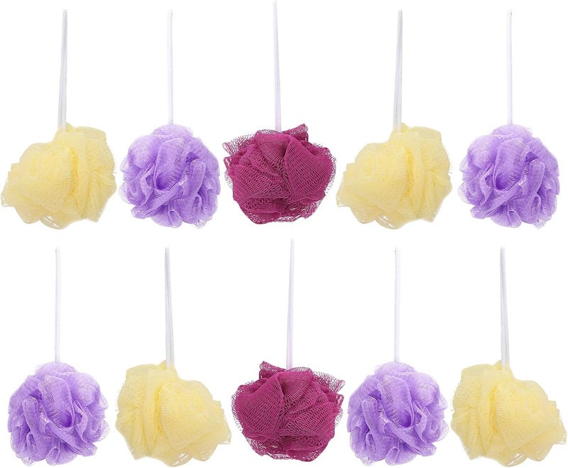 klarako 10pcs Bath Shower Sponge Shower Loofah Ball, Home Travel Portable Body Scrubber Exfoliating Bath Loofah Ball,Shower Essential For Daily Body Wash,Mesh Shower Puff - Image 1