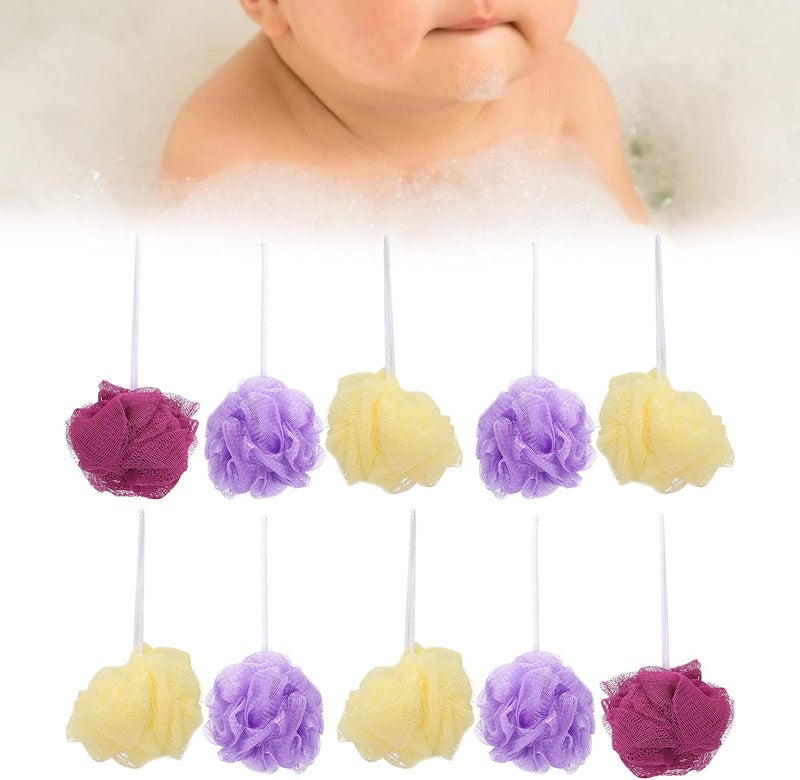 klarako 10pcs Bath Shower Sponge Shower Loofah Ball, Home Travel Portable Body Scrubber Exfoliating Bath Loofah Ball,Shower Essential For Daily Body Wash,Mesh Shower Puff - Image 3