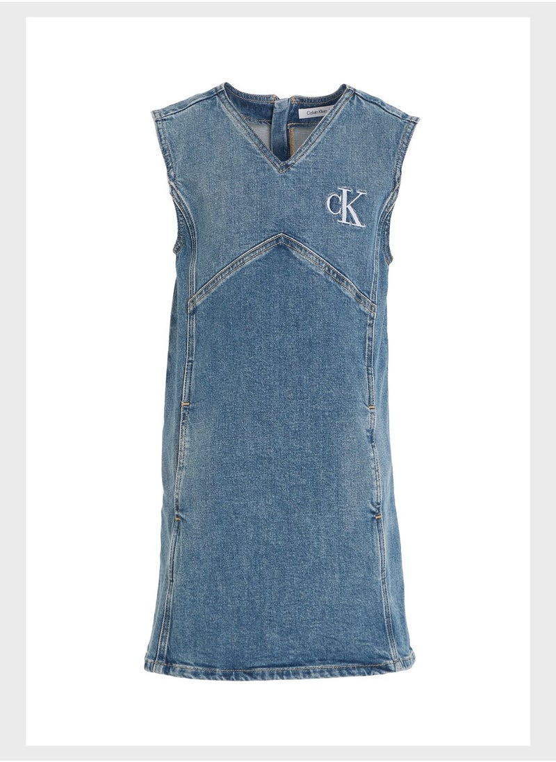 Calvin Klein Jeans - Kids V-Neck Midi Dress - Image 1