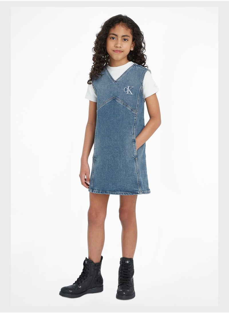Calvin Klein Jeans - Kids V-Neck Midi Dress - Image 1