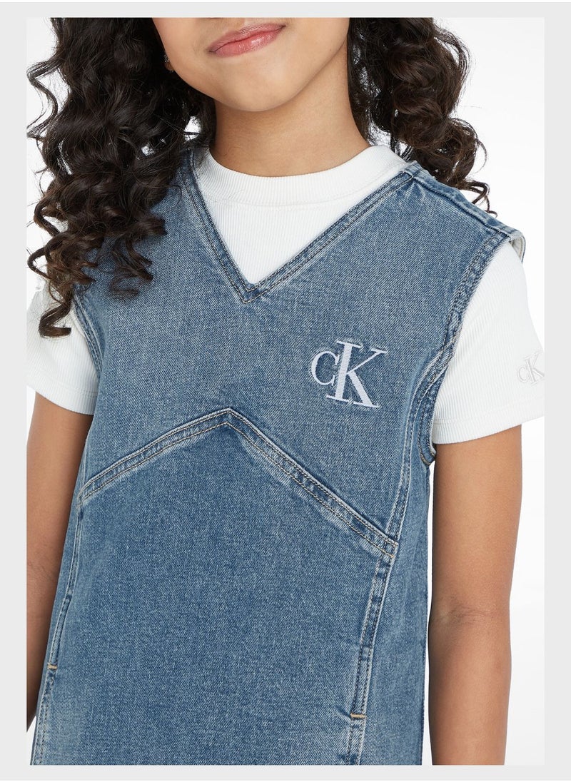 Calvin Klein Jeans - Kids V-Neck Midi Dress - Image 1