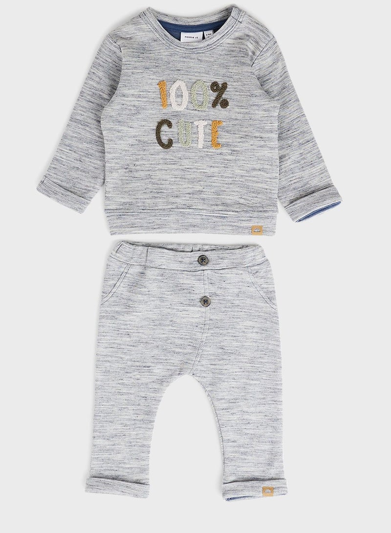 NAME IT Kids Slogan Pants Set - Image 1