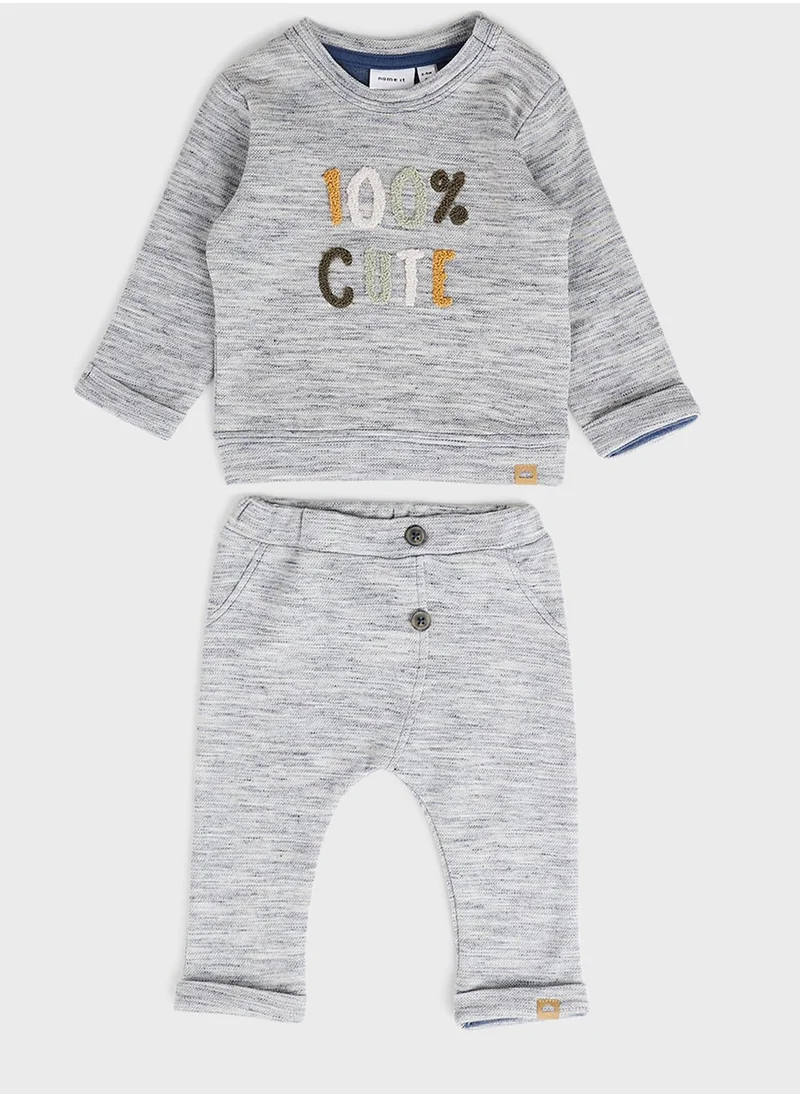 NAME IT Kids Slogan Pants Set