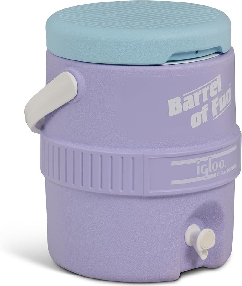Igloo 2-Gallon Retro Party Water Jug Cooler, Lilac Breeze
