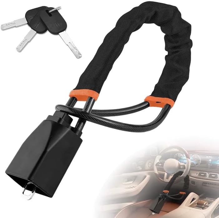Accessonico Steering Wheel Lock - Anti-Theft Car Security Device with 3 Keys - Image 1