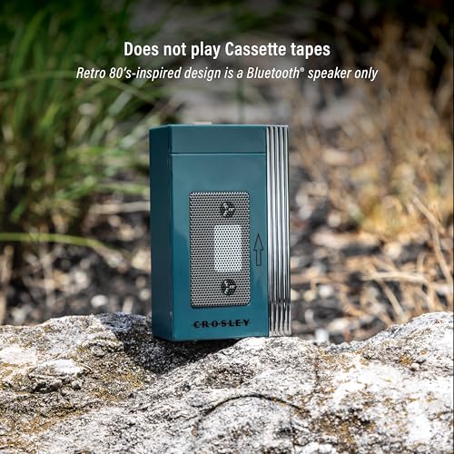 Crosley CR3047A-TL Mini Retro 80's Portable Bluetooth Speaker, Wireless with Microphone, Vintage, Teal - Image 5