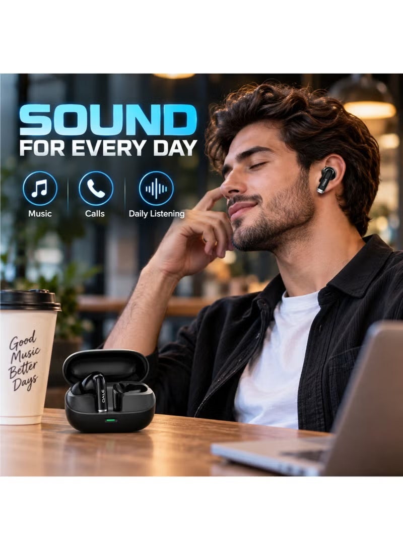 OALE Wireless Bluetooth Earbuds with ENC Noise Cancelling, 50H Playtime, Bluetooth 6.0, Touch Control, Dual Track Stereo Sound, In-Ear TWS Earphones, Clear Calling, Portable Charging Case, Black - Image 5