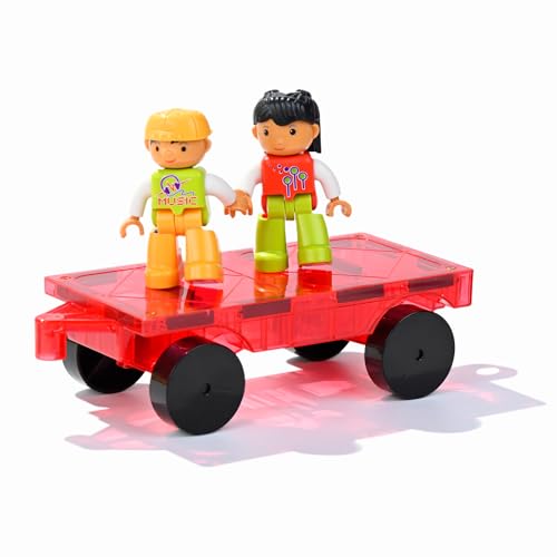 MAGBLOCK 1 Piece Car and 2 Pieces Figures Peoples Set Suitable for Magnetic Blocks Tiles Expand and Enrich Your Magnet Tiles STEM Educational Toys - Image 1