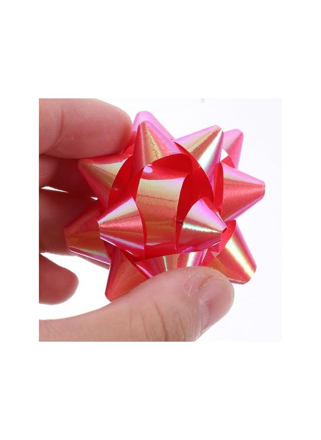The Bros 100Pcs Pull Bows 2 Inch Star Ribbon Bows Present Pull Bow Gift Wrapping Bows for Christmas Bows Baskets Wine Bottles Gifts Decoration Anniversary Party Mixed Color  - Image 3