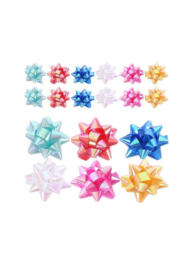 The Bros 100Pcs Pull Bows 2 Inch Star Ribbon Bows Present Pull Bow Gift Wrapping Bows for Christmas Bows Baskets Wine Bottles Gifts Decoration Anniversary Party Mixed Color  - Image 4