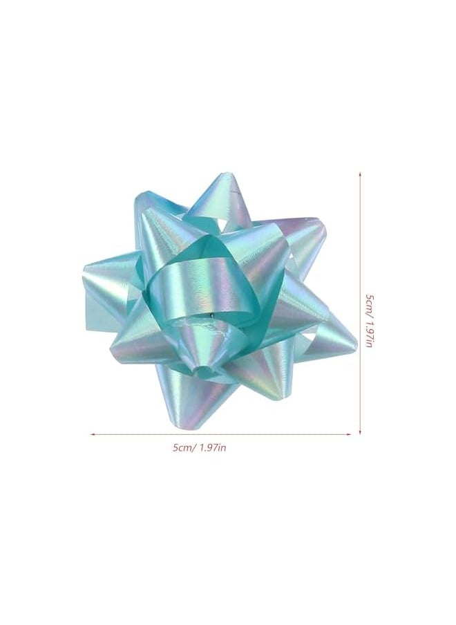 The Bros 100Pcs Pull Bows 2 Inch Star Ribbon Bows Present Pull Bow Gift Wrapping Bows for Christmas Bows Baskets Wine Bottles Gifts Decoration Anniversary Party Mixed Color  - Image 2