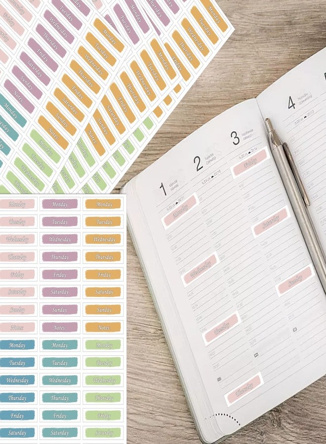 CIEMODA 480 Pcs Day of The Week Stickers - Foiled Date Covers, Colorful Date Self Adhesive Planning Stickers for Journals, Calendar, 10 Sheets - Image 4