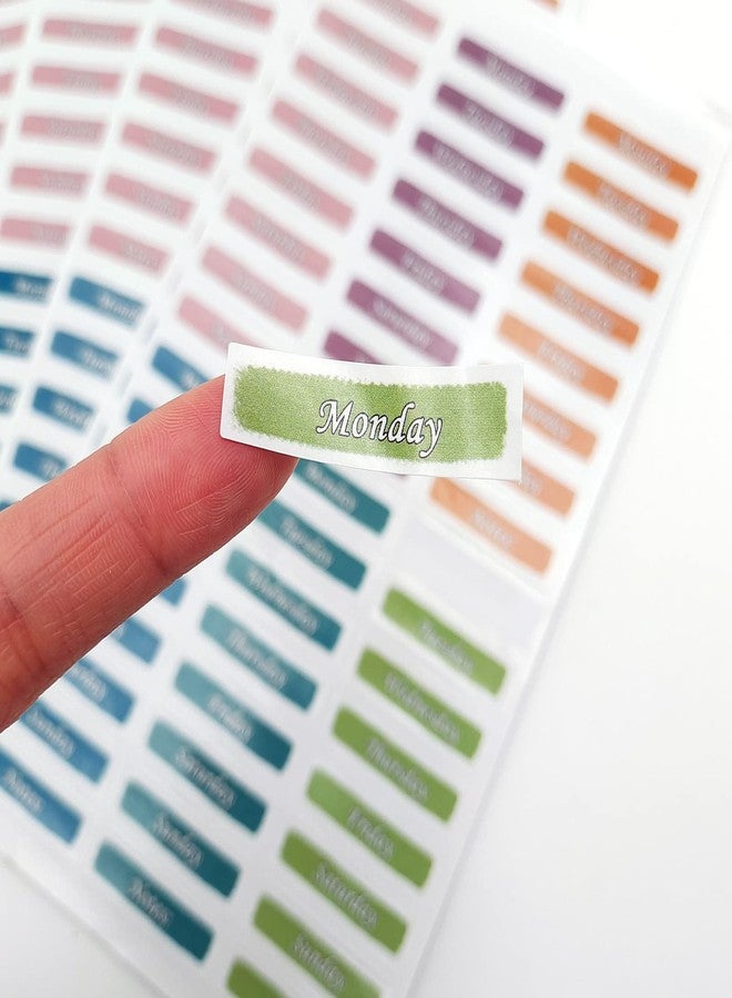CIEMODA 480 Pcs Day of The Week Stickers - Foiled Date Covers, Colorful Date Self Adhesive Planning Stickers for Journals, Calendar, 10 Sheets - Image 3