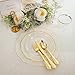 NOCCUR 50Guest Gold Rim Clear Plastic PlatesDisposable Silverware CupsInclude 100Plastic Plates 150Gold Utensils 50Cups and 50NapkinsIdea for WeddingParty - Image 4