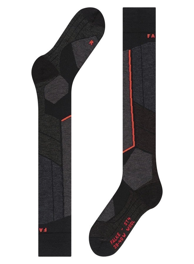 FALKE Womens ST4 Wool Ski Tour Knee High Skiing Socks 1-Pair Black Mix 7-8 - Image 5