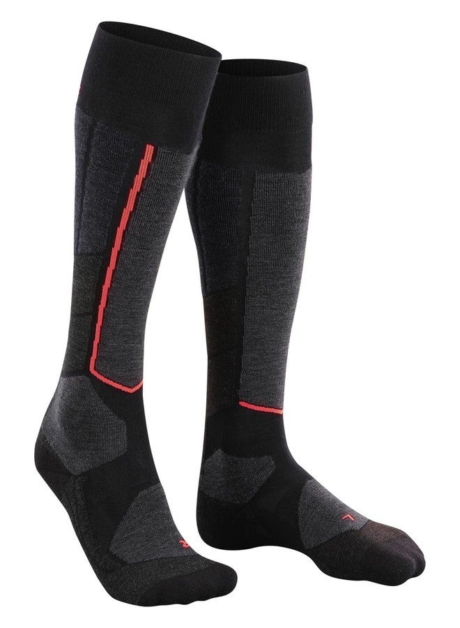 FALKE Womens ST4 Wool Ski Tour Knee High Skiing Socks 1-Pair Black Mix 7-8 - Image 2