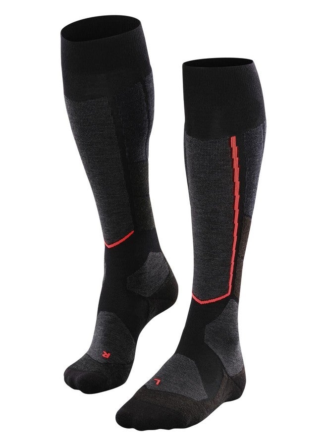 FALKE Womens ST4 Wool Ski Tour Knee High Skiing Socks 1-Pair Black Mix 7-8 - Image 1