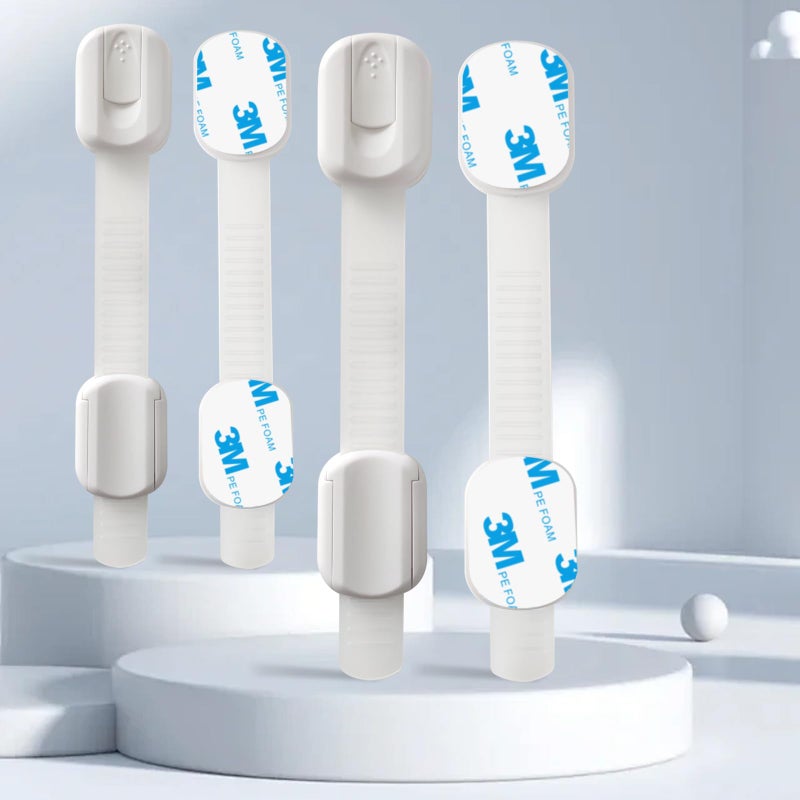 define essentials Child Safety Cabinet Locks, 8-Pack, Easy Install with 3M Adhesive, No Screws or Drilling, Multi-Purpose Latches for Cabinets, Drawers, Doors, Kitchen, Ovens, Toilets - Image 3