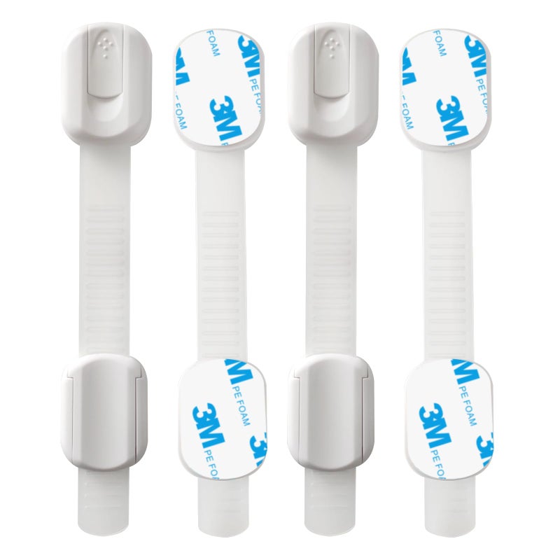 define essentials Child Safety Cabinet Locks, 8-Pack, Easy Install with 3M Adhesive, No Screws or Drilling, Multi-Purpose Latches for Cabinets, Drawers, Doors, Kitchen, Ovens, Toilets - Image 2