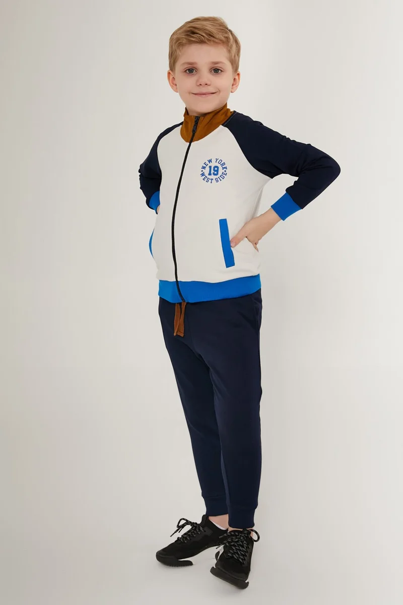 RolyPoly New York White Black Blue Boy's Tracksuit Set