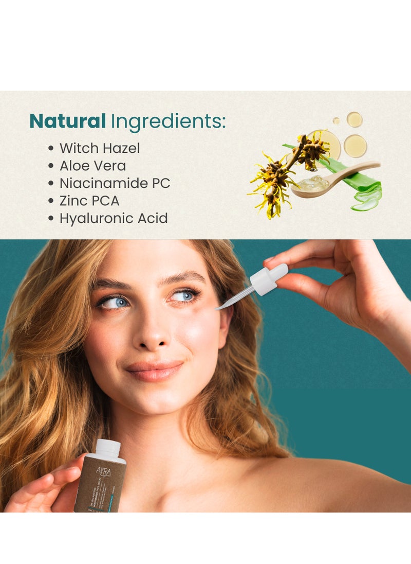 Ayra Organic - Ayra Organic Oil Balancing Niacinamide Face Serum – 30ml | With Hyaluronic Acid & Aloe Vera Extract | Organic & Eco-Friendly Skincare | Ideal for Acne-Prone & Oily Skin - Image 1