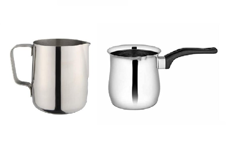 Dynore Stainless Steel Coffee Set Milk Jug and Coffee Warmer-2 Pcs, 1000 ml - Image 1