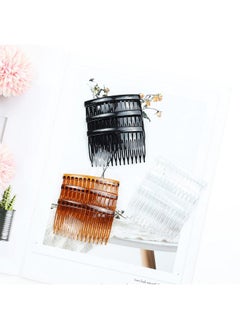 Cinaci Cinaci 30 Pack Clear White Black Brown Plastic Hair Side Combs Slide Bun Holder with 14 Teeth DIY Headpieces Clips Grips Barrettes Accessories for Women Girls Wedding Brides Veil (Mix)  - Image 4