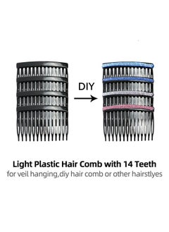 Cinaci Cinaci 30 Pack Clear White Black Brown Plastic Hair Side Combs Slide Bun Holder with 14 Teeth DIY Headpieces Clips Grips Barrettes Accessories for Women Girls Wedding Brides Veil (Mix)  - Image 5
